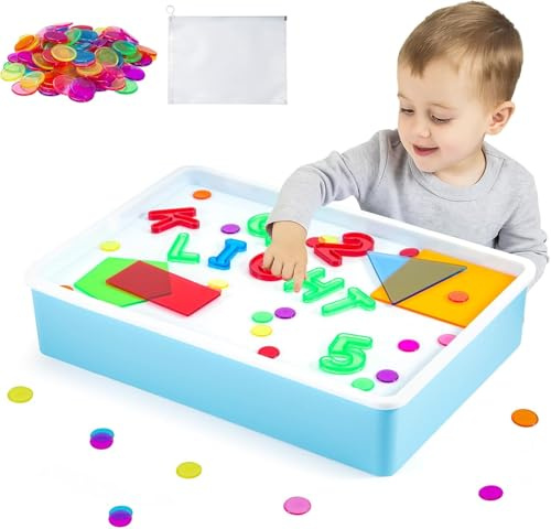 BREEZENEST Sensory Light Table for Autism — Sensory Toys for Kids with Autism, ADHD & ASD, 149pc Manipulatives & Accessories, Adjustable Brightness, USB Portable Bag for Home, School & Therapy