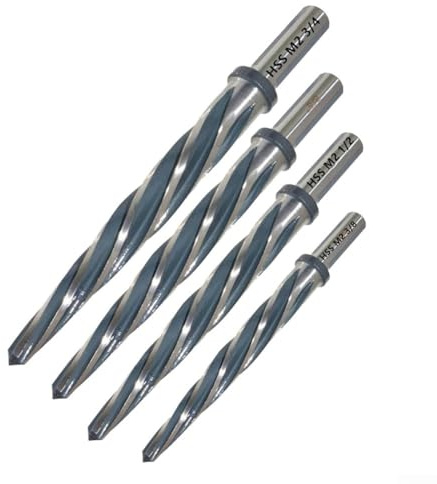 4-teiliges M2 für HSS Kegelfutter Reibahlen-Set mit 3/8 Zoll, /2 Zoll, 5/8 Zoll und 3/4 Zoll Größen für Bau- und Metallbearbeitungsanwendungen
