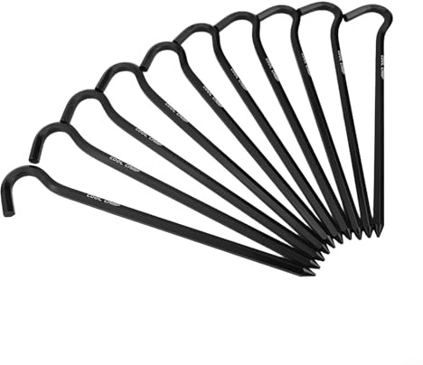Yhenlovtt 10 estacas de aluminio para tienda de campaña al aire libre con toldos, estacas para tienda de campaña para caña, camping y senderismo, tienda de campaña hexagonal y 18 cm de peso