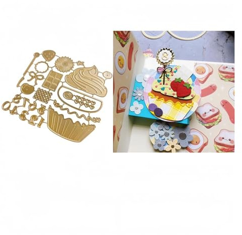IHYGKO Zahlen Geburtstagskuchen Stanzschablonen Geburtstag Metall Prägeschablonen Stanzformen Schneiden for DIY Karte Sammelalbum Scrapbooking Fotoalbum Deko