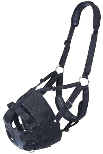 Generico Bozal personalizado para caballos pastando con cabestro y freno para la alimentación (Black)