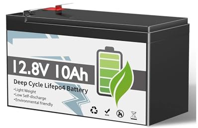 Batterie au Lithium LiFePO4 Rechargeable 12 V 10 Ah, 3 000 Cycles de Charge/décharge, avec BMS intégré, for Scooters électriques avec éclairage.