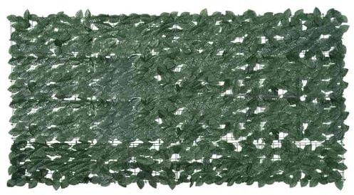 Mokuyary Balkon-Sichtschutz mit Dunkelgrünen Blättern 200x100 cm Balkonverkleidung Balkonabdeckung, Blickdichte Windschutz für Garten, Terrasse, Außende