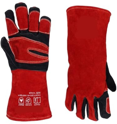 guantes para horno, Guante de soldadura multifuncional 27 cm, resistente al calor, for MIG/varilla/soldador/parrilla/estufa/barbacoa