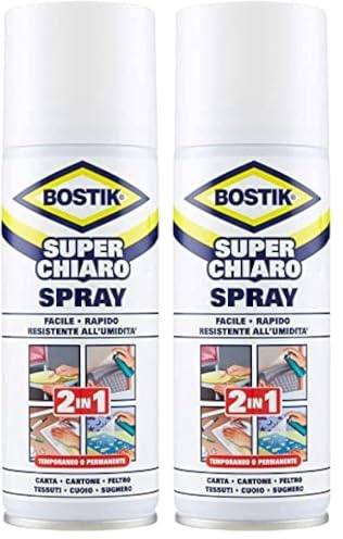 Bostik Superchiaro Spray, colla a contatto Trasparente 200ml (Confezione da 2)