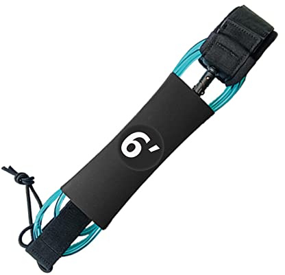 rockible Laisse de Planche de Surf, Dragonne Elastique Leash Surf Leash Corde Surf Jambe Corde pour Planche de Surf, Paddleboard, Canoë, Pêche, Bleu, 6 Pieds