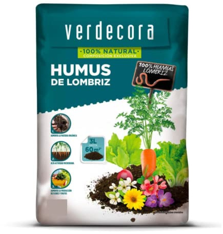 Verdecora Humus de Lombriz 20L | Abono Orgánico Natural para un Crecimiento Saludable de Tus Plantas | Aumenta la producción de Flores y Frutos (Portes INCLUIDOS)