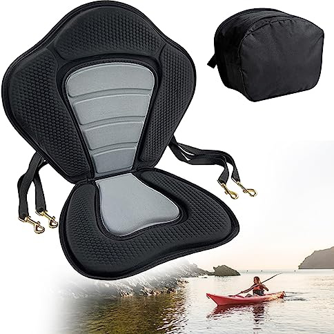 Xisair Sedile per Kayak con Sacca di Stoccaggio Rimovibile in Schiuma Eva - Regolabile per Canoe, Rafting, Yacht, Barche da Pesca