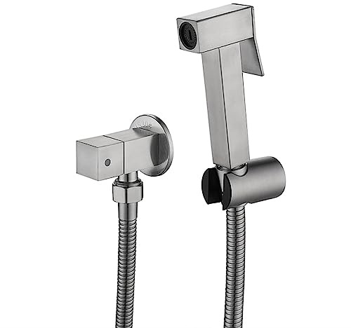 PulvéRisateur De Bidet à Main Pour Toilette,Douchette Wc Kit Complet FrançAise,Kit Douchette Wc Suspendu,Partenaire De Toilette Tête De Pulvérisation Suralimentée Carrée À Main,chrome