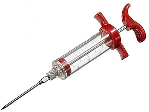 GIFRAN Fleisch-Injektor-Spritze, Truthahn-Injektor, 30 ml, Lebensmittel-Gewürzspritze, BBQ-Marinierungsspritze mit Edelstahlnadeln for BBQ-Fleisch, Rindfleisch