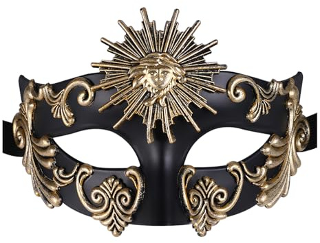 Oidea Masques de bal masqué pour homme : masque vénitien grec égyptien romain dieu soleil fête carnaval mardi gras