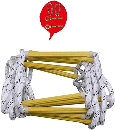 Weiche Leiter für Feuer, Feuerleiter, Strickleiter, schnelle Bereitstellung, Haken und Handschuhe, einfach zu bedienende Mehrzweck-Fluchtleiter, Strickleiter (20 m/65,6 Fuß)