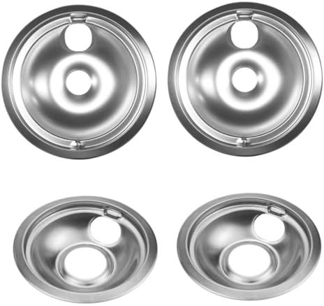 Peosaard Round Oil Drip Pans, 4 Pcs Stove Burner Drip Bowl Replacement, Round Burner Drip Stove Top Covers, Oil Filter Tray Drip Pans Compatible with Electric Stove