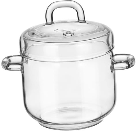 FUNOMOCYA Glass Stew Pot Soup Pot Lid Kitchen Supply Home Tableware Stove Compatibility Oven Glass Dishes