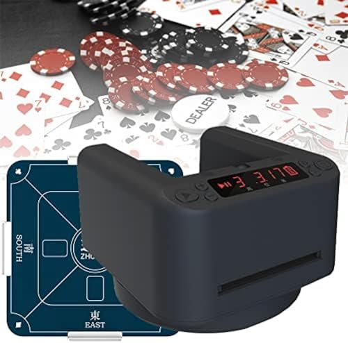 Distributeur Automatique de Cartes, Machine de séparation de Cartes Portable rotative à 360 ° avec Nappe de Poker, mélangeur de Cartes à Jouer Rechargeable pour 2 à 8 Personnes, Noir