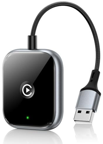 AIZEO Wireless CarPlay Adapter, Einfaches und sofortiges Upgrade von Wired CarPlay auf Wireless, Mini CarPlay Wireless Adapter für iPhone, Kompatibel mit Autos mit integriertem kabelgebundenem CarPlay