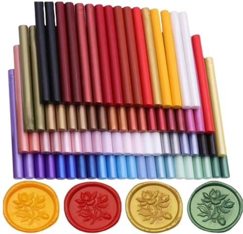 100 Stück Siegelwachsstäbe für Wachssiegel Stempel, Siegellack Wachs Sticks für Klebe Pistole,ideal für Hochzeits Einladungen, Geschenk Verpackung,Karten Umschläge (100a)