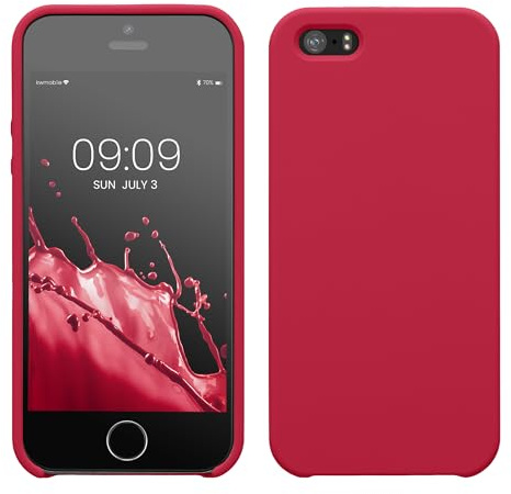 kwmobile Housse Compatible avec Apple iPhone SE (1.Gen 2016) / iPhone 5 / iPhone 5S Coque - Housse de téléphone Protection Souple en TPU Silicone - Rose Framboise