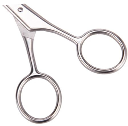 Ipetboom 2 Pièces ciseaux pour tailler la barbe cisaille à moustache cisailles à sourcils ciseaux à barbe de toilettage pour hommes à moustache les à e Silver