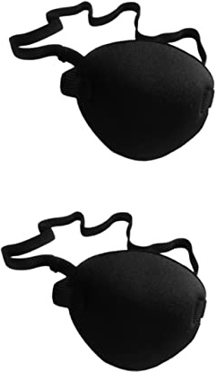 TOVINANNA 2stücke Hohe Elastische Schwamm-augenpflaster Für Erwachsene Schwarze Augenklappe Verstellbare Bandage Geeignet Für Amblyopie-behandlung Und Cosplay