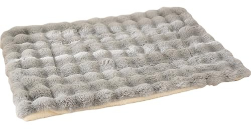 Jyswx Waschbare Plüsch-Hundebett-Matte – weiche und flauschige Matratze mit rutschfester Unterseite, perfekt für kleine bis große Hunde, Grau, 50 x 90 cm