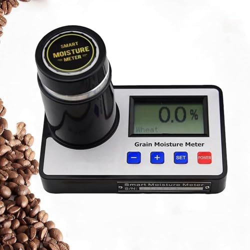 Misuratore di umidità per cereali Misuratore di umidità intelligente per cereali, intervallo di misurazione 3-40%, per caffè, cacao, riso, grano 19 tipi di test di umidità per cereali