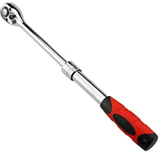 AUBEST Clé Dynamométrique, Socket Ajustable Clé à cliquet à cliquet de 1/2 3/8 1/4 Torque haute flexible 72 DentsQuick(3-8 ajustable handle)