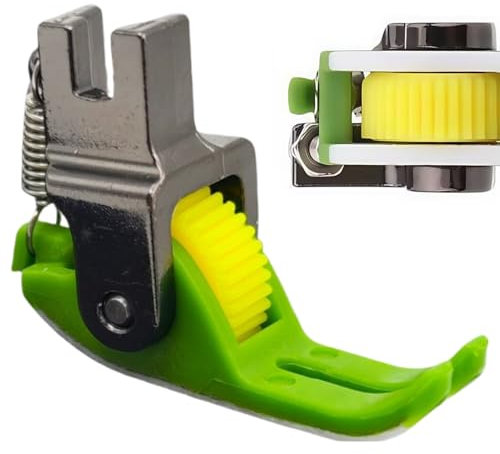 Roller Presser Foot - Feed Walking Machine Presser Foot | Narrow Wheel Pressers Feet | Non Stick Sewing Machine Attachment For Quilting Home Textile Projects Crafts