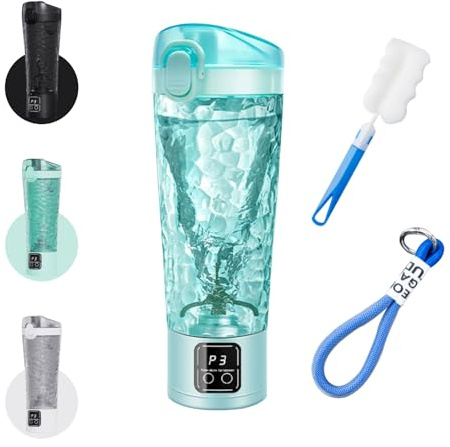 HUOMAQFAN Electric Protein Shaker Bottle, 700ml Shaker Cups for Protein Shakes and Meal Replacements, BPA-free Portable Rechargeable Mixer Cup with USB Rechargeable, A Bottle Brush (Mint Green)