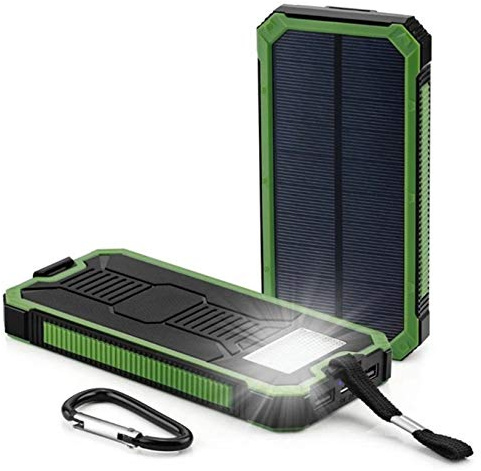 Chargeur Solaire Portable 30 000 mAh, Batterie Externe pour Camping et extérieur, Vert