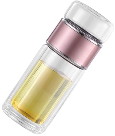 iplusmile Botella de Vidrio para Infusión de Té Portátil y Prueba de Fugas con Filtro Integrado para Sueltas Diseño Transparente y Resistente al Calor para Oficina y