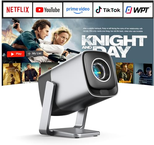 Smart Mini Beamer 4K Kompatibel mit Netflix & Dolby Audio, XuanPad 28000 Lumen Beamer mit TOF Autofokus & Trapezkorrektur, WiFi6 & Bluetooth, 210° Heimkino/Outdoor Silver Projektor für Handy/PC