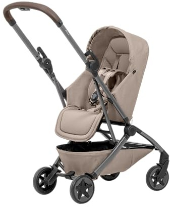 Joolz Aer2 Lightweight Travel Stroller Set with Nest to Seat for Newborn to Toddler - Easy One-Hand Fold, UPF 50+ Sun Protection – (Sandy Taupe)