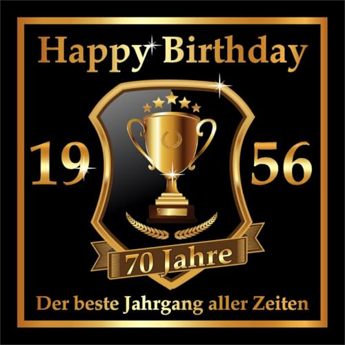 3 St. Aufkleber zum 70. Geburtstag: 1956 der beste Jahrgang aller Zeiten - Selbstklebendes Hochglanz Flaschen-Etikett. Original RAHMENLOS Design