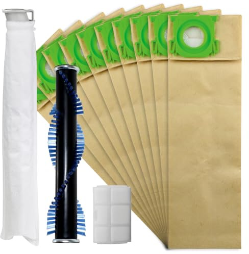 SPARES2GO Roller Brush Brushroll Bar + 10 Dust Bags & Filter Service Kit for Sebo X1 X1.1 X4 X5 Extra Vacuum Cleaners