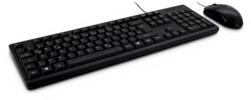 Inter-Tech KB-118 Tastaturen (Standard, kabelgebunden, USB, QWERTY, Schwarz, Maus im Lieferumfang enthalten)