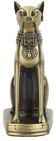 Hztyyier 15CM Katzen Statue Buddah Katze, Alte ägyptische Katze Statue Sammlerstück Figur Modell Heimtextilien Ornamente Desktop Dekor