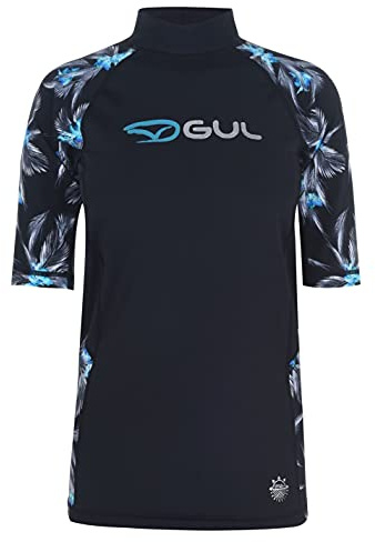 Gul Womens Short Sleeve Rash Vest Top Black 18 (XXL)