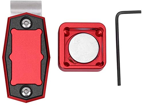 Vbest life Mini Portatile Magnetico Biliardo Chalk Case Cue Chalk Box Holder con Clip Fissa Piscina Snooker Accessori Sportivi (Rosso)