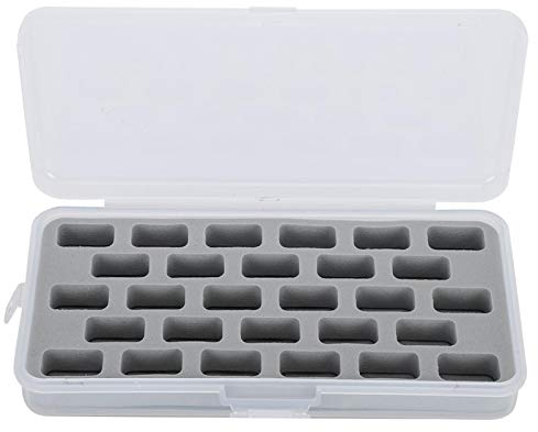 Gonnely Spulenbox - 28 Steckplätze Leere Spulenbox Kunststoffgewinde Aufbewahrungsdeckel Spulenorganisator mit Dichtung und hohlem Septum für Nähmaschine