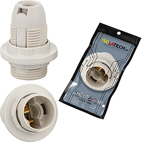 ISOLATECH 1pc E14 zócalo de plástico con 2 anillos de tornillo/anillos de soporte de pantalla LED bombillas de ahorro de energía (max.250V/4A) bombillas Hogar Soporte de techo Instalación Nevera
