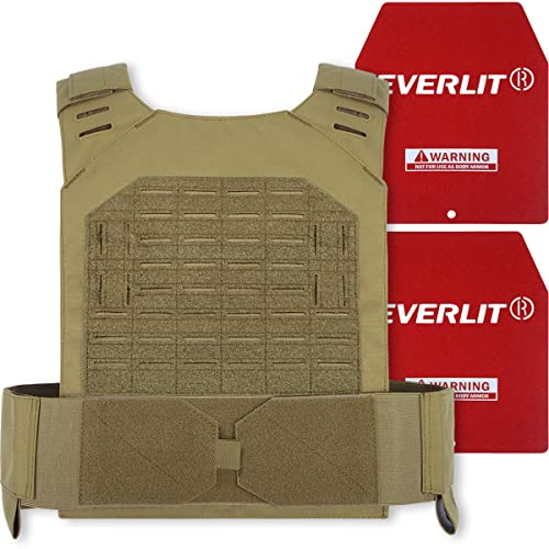 EVERLIT Verstellbare Gewichtsweste, 6,4 kg/9 kg, Gewicht inklusive, für Körpergewichtstraining, Fitness, Workout, Laufen, für Männer und Frauen, Coyote Brown