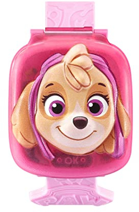 VTech - Paw Patrol, die interaktive Spieluhr von Stella, Kinderuhr mit Klappdeckel, Anime-Bildschirm, weiches Armband, 12 Zifferblätter, 4 Spiele, Geschenk für Kinder von 3 Jahren bis 7 Jahren
