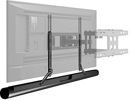 VonHaus Sound Bar Bracket, Adjustable Universal Sound Bar Mount for Above or Below TV, Easy to Install, Sturdy & Compatible with Sonos Arc, LG & Most Soundbars with Mounting Holes, Max Capacity 15kg