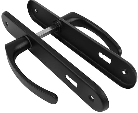 Bauster® Türdrücker 72/90 mm Ausführung PZ/BB/WC Türgriff Türbeschlag Türklinke Drückergarnitur Langschild Türdrückergarnitur, Innentür Außentür Handgriff Torbeschlag (Ausführung BB, Schwarz, 90 mm)