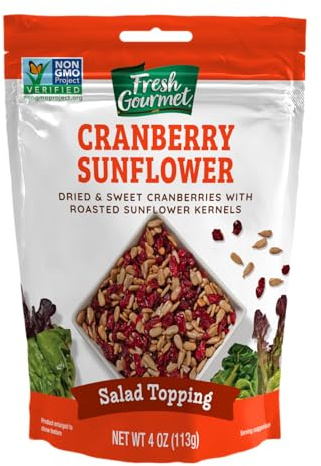 Fresh Gourmet | Cranberries & Sunflower Kernels | 4 Ounce, Pack of 9 | Dried & Sweet Salad Topper