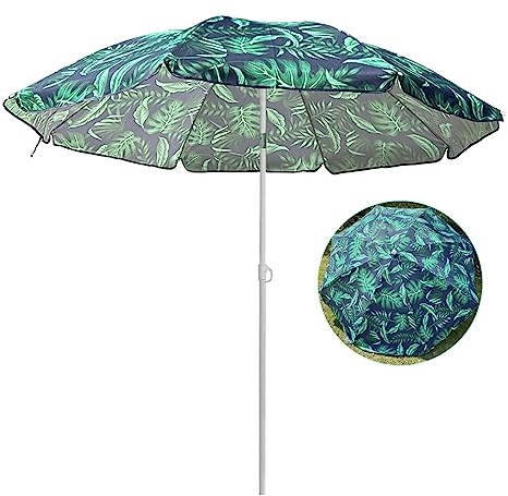 LefeDa 160cm Parasol Inclinable Parasol Hawaïen Protection UV Parasol De Jardin Extérieur Parasol Balcon Étanche,avec 8 Baleines,parasol De Plage Portable Pour Balcon, Jardin, Plage(sans Socle)