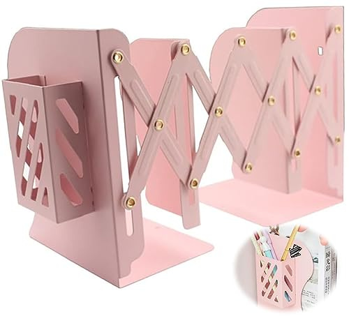 Verstellbare Buchstütze, Kinder Metall Bücherhalter Metal Bookend Buchständer faltbar Ordnerregale rutschfest Bücher Halter Ständer für Schreibtisch, Regal, Büro, Schreibwaren