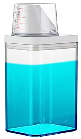 Laundry Scent Booster Container - 1/4 Laundry Detergent Holder With Lids,Scent Booster Beads Dispenser for Laundry Room Storage Bottle Laundry Room Organizer for Fabric Softener,with Measuring Cup