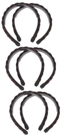 DOITOOL Lot De 3 Bandeaux Tressés En Cheveux Synthétiques Luxueux Larges Et Élastiques 2 Pièces X 3